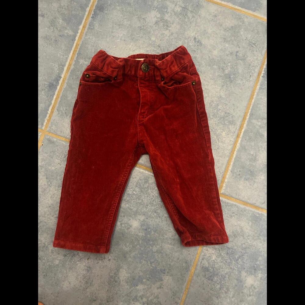 Bonpoint red adjustable waist corduroy 6 months